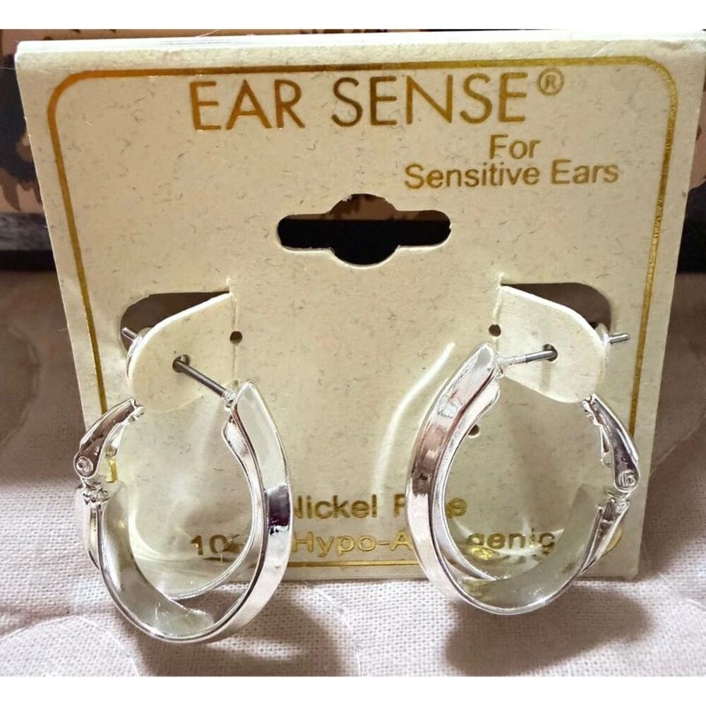 “Ear Sense” silver Tone Earrings for Sensitive Ears
